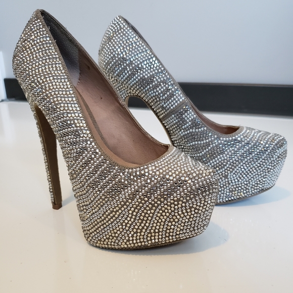Steve Madden Rhinestone Platform Heels - Picture 6 of 8